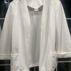 Vintage White Open Front Blazer by Lady Graff